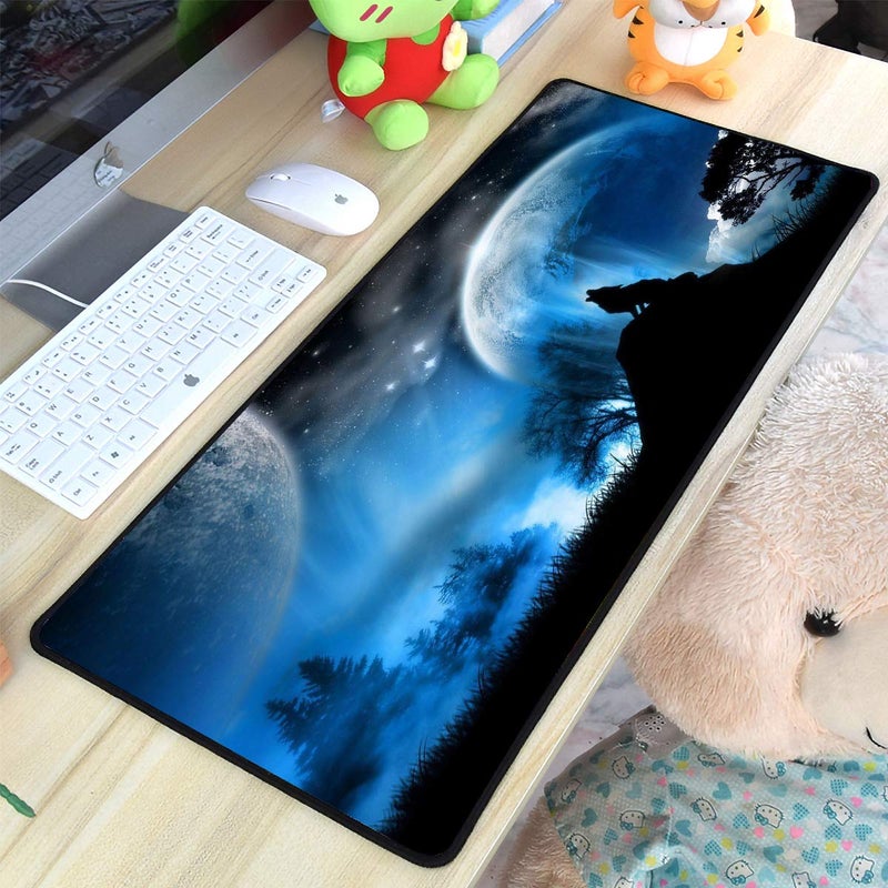 Qisan Large Gaming Mouse Pad Extended Size Mousepad for Computer Desktop PC Laptop 31.5"x11.8"x0.15" Keyboard Pad Desk Pad with Anti-Slip Rubber Base | Large Desk Mat for Keyboard and Mouse-3PCS Combo - Image 5